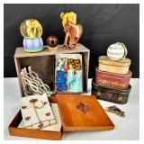 Wood Box Full of Vintage/Contemporary Goodies