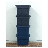 4 Blue Sterlite Storage Totes