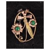 VTG Crosby Sterling/1/20th 10K Gold Filled Brooch