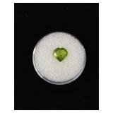 1 Ct Green Faceted Heart Spinel Gemstone