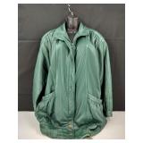 VTG Blaire Boutique Green Leather Jacket Size L