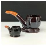 Vintage Glazed Pipe Ashtrays