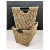 Medium Straw Woven Handled Baskets