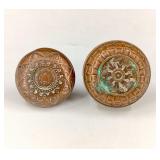 Antique Victorian Cast Bronze Doorknobs