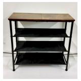 Small Metal & Wood 3 Tier Shoe Rack