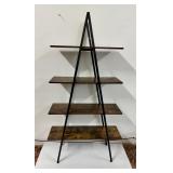 4 Tier Metal & Wood Triangle Shelf