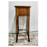 VTG Boho Bamboo & Rattan Accent Side Table