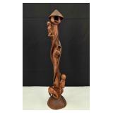Hand Carved African Tribal Narrative Pole Figure