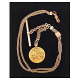 Antique Victorian Art Nouveau Lion Watch Fob