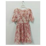 1950/60s Floral Lace Party Dress Size Small