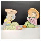 Vintage Ucagco Sitting Girl Planters