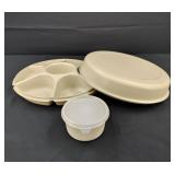 VTG Tupperware Veggie & Dip Tray COMPLETE