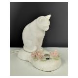 VTG Nieman Marcus Porcelain Cat Lamp