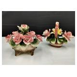 VTG Capodimonte Italy Floral Center Pieces
