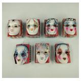 7 Vintage Ceramic Masquerade Wall Maks