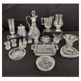 VTG Cut Glass Decanter Bowls S/P Shakers & More