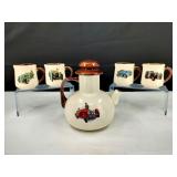 VTG 1970s Arnel's Pottery Teapot & Mugs