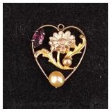 VIntage Art Nouveau .925 1/20 12K GF Pendant