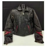 Diamond Plate Motorcycle Women's Leather Jacket