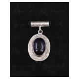 .925 Sterling & Amethyst Cabochon Pendant