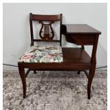 1940s Lyre Harp Telephone Table