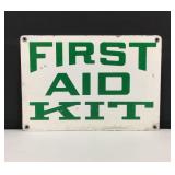 Vintage Enameled First Aid Kit Sign