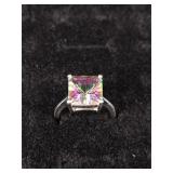.925 Sterling Silver Mystic Topaz Ring Size 6