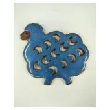 Pottery Blue Salt Glaze Sheep Trivet