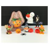 VTG Ghost/Scarecrow Halloween Candle Holders Plus