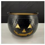 Large VTG Inspired Metal Jack-o-Lantern Pail