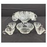 VTG Hazel Atlas Colonial Swirl Punch Bowl Set +