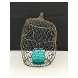 Chicken Wire Jack-o-Lantern Candle Holder