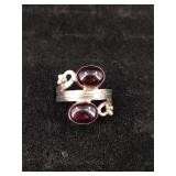 .925 Sterling Silver & Amethyst Ring Size 7.5