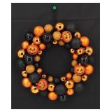 Halloween Jack-O-Lantern Bulb Wreath