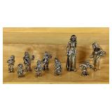 VTG Miniature Pewter Snow White & The Seven Dwarfs