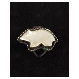 VTG Sterling Silver Running Bear Ring