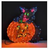 VTG Holographic Black Cat & Jack-o-Lantern Light