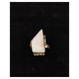 .925 Sterling Silver White Howlite? Ring Size 7.5
