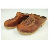 VTG  1970s Trend Leather Clogs Made in Sweden