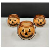 3.5" Glass Jacko-O-Lantern Pumpkins