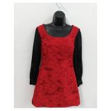 Darling Silk Brocade VTG Rose Dress Size Small