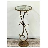 Wrought Iron & Glass Side Table