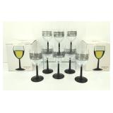 2 Sets of Black Noblesse Caboose Wine Glasses