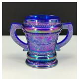 Vintage Carnival Glass Mosser? Sugar Bowl