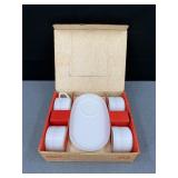 VTG Federal Glass Milk Glass Soup'n Sandwich Set