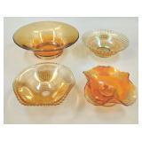 Jeanette Imperial Fenton Marigold Glass Bowls