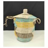 Large Lidded Woven Basket