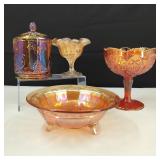 VTG Marigold Glass Flawed Gems Indiana & Imperial