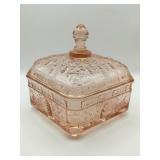 VTG Pink Tiara Glass Honey Bee Box