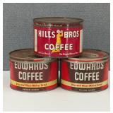 VTG Hills Bros & Edwards Coffee Tins